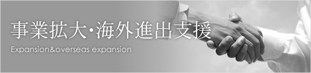 事業拡大・海外進出支援 Expansion&overseas expansion